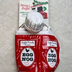 New with tags, Merry and Bright costume for small animals eggnog costume